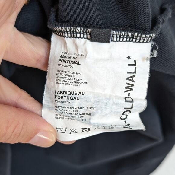 A-Cold-Wall Black by Samuel Ross Logo Short Sleeve Tee T-Shirt - Picture 7 of 7